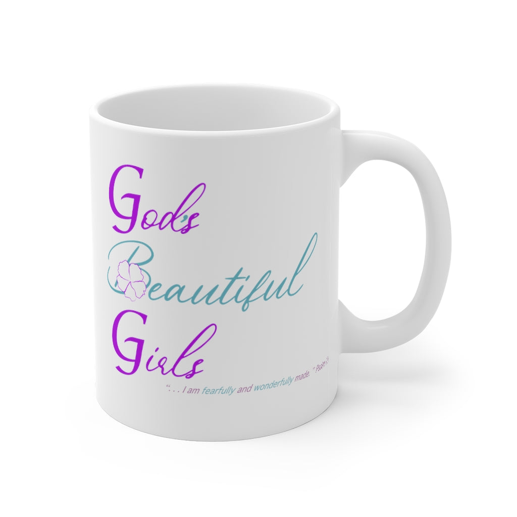 God's Beautiful Girl Turquoise logo Mug 11oz