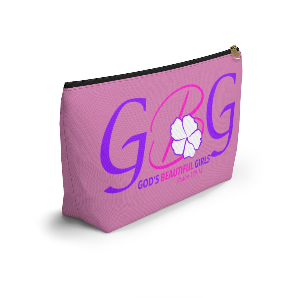 God's Beautiful Girls pink Accessory Pouch w T-bottom