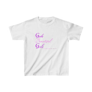 God's Beautiful Girls Pink logo Kids Heavy Cotton™ Tee