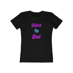 Gifted By God Turquoise logo Women's Fitted Tee