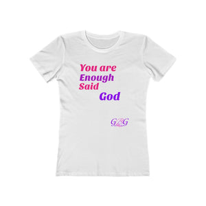 You Are Enough Pink Women's Fitted Tee