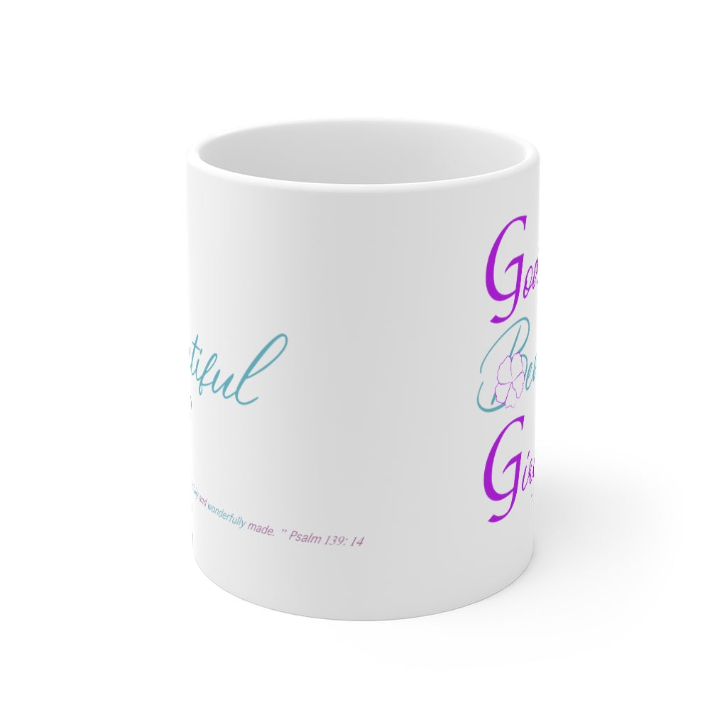 God's Beautiful Girl Turquoise logo Mug 11oz