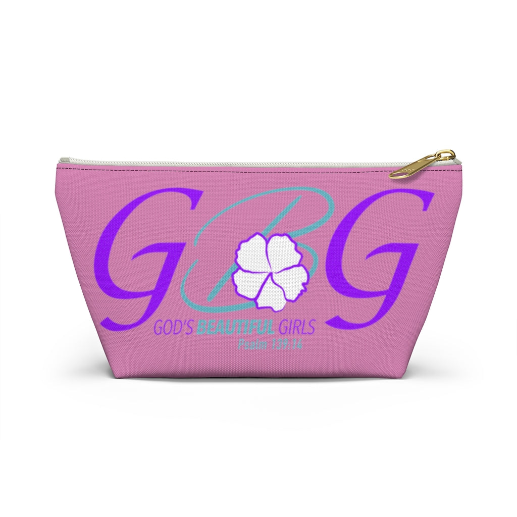 GBG Turquoise Pink Accessory Pouch w T-bottom