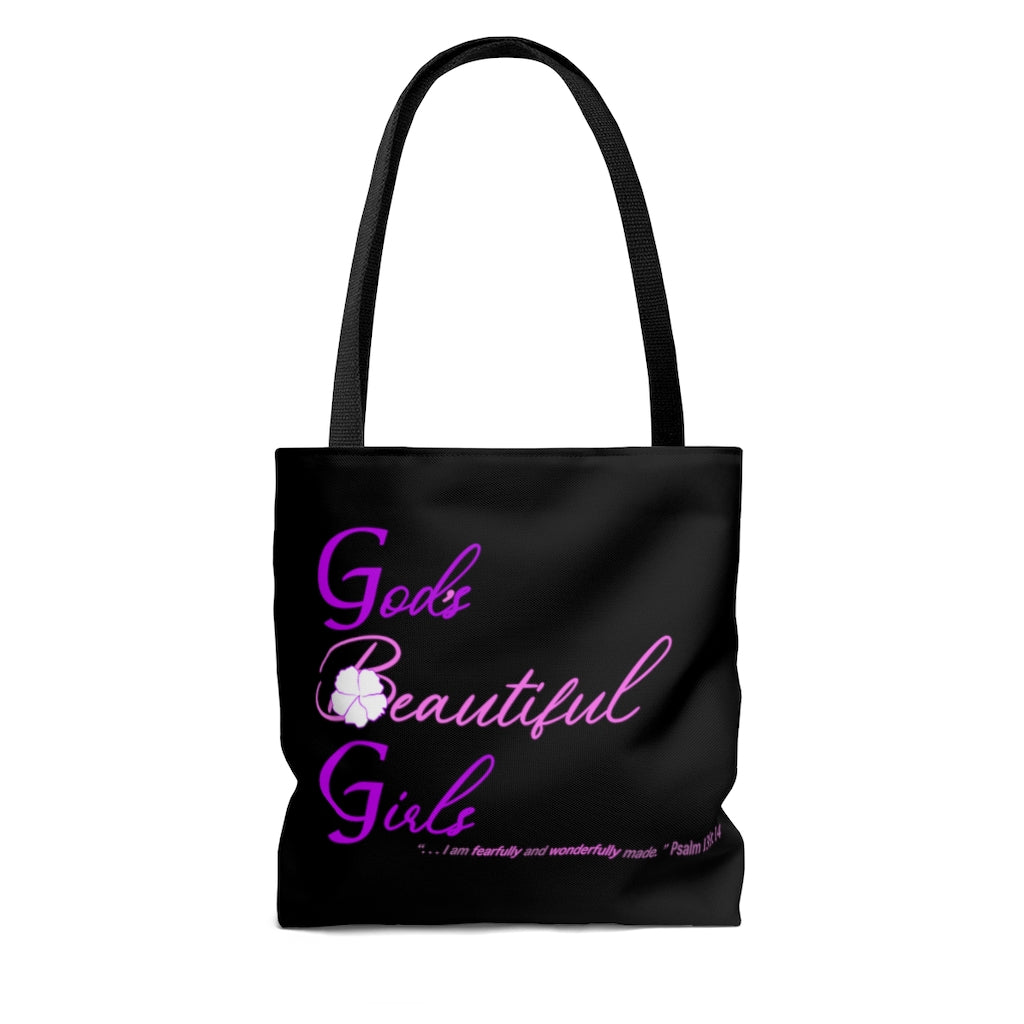 God's Beautiful Girls Pink Black AOP Tote Bag