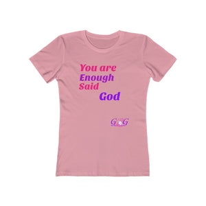 You Are Enough Pink Women's Fitted Tee
