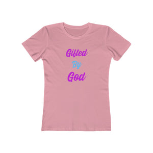Gifted By God Turquoise logo Women's Fitted Tee