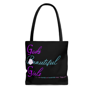 God's Beautiful Girls Turquoise Black AOP Tote Bag